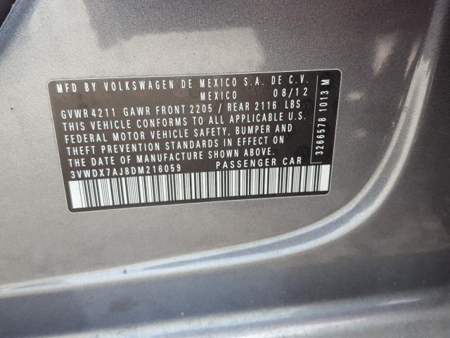 2013 VOLKSWAGEN JETTA SE 3VWDX7AJ8DM216059