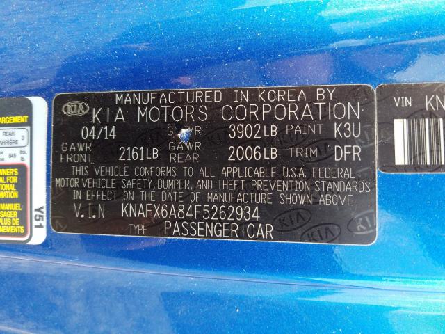 2015 KIA FORTE EX KNAFX6A84F5262934