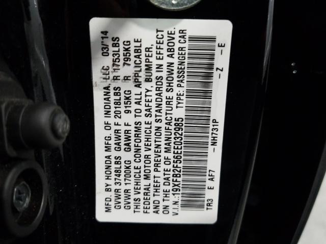 VIN 2T3P1RFV8RW411044 2014 HONDA CIVIC LX no.10