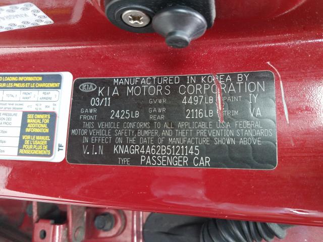 2011 KIA OPTIMA SX KNAGR4A62B5121145