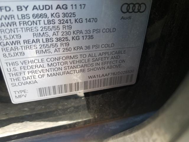 VIN WA1LAAF78JD025530 2018 Audi Q7, Premium Plus no.10