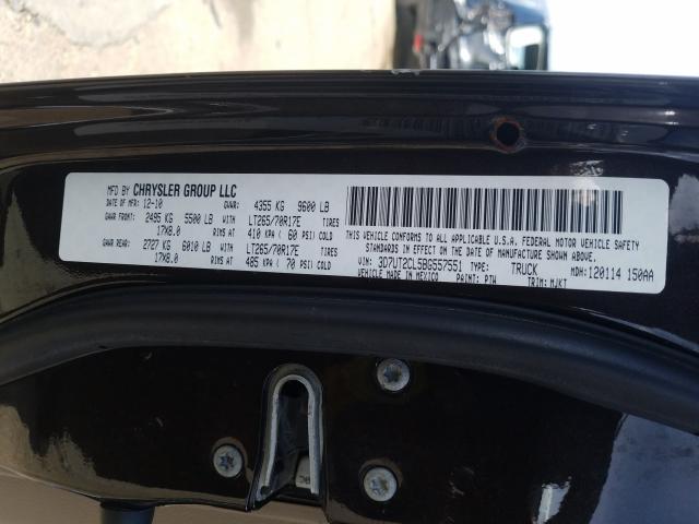 2011 DODGE RAM 2500 3D7UT2CL5BG557551