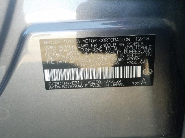 2019 LEXUS IS 300 JTHBA1D27K5091098