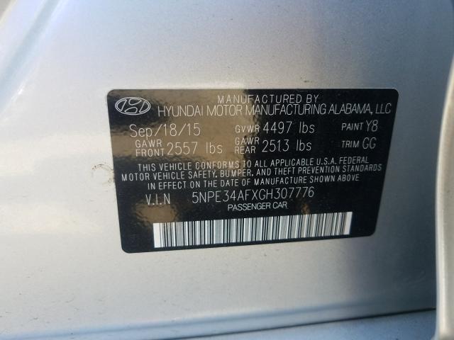 VIN 19XFC2F66KE039596 2016 HYUNDAI SONATA SPO no.10