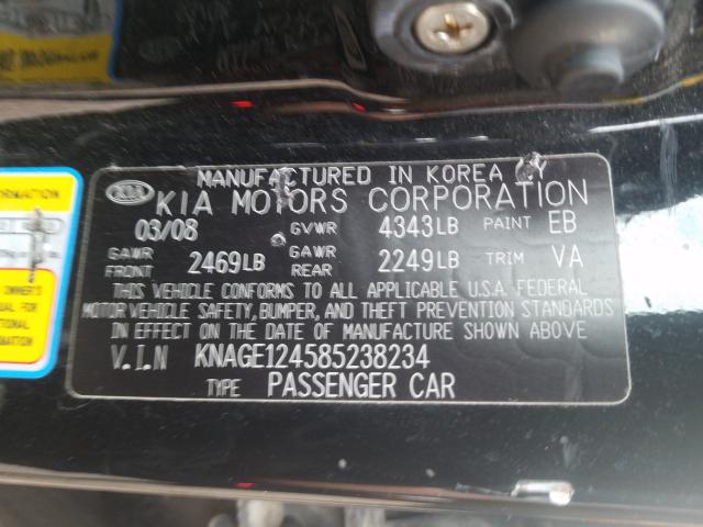 VIN KNAG64J77S5275626 2008 KIA OPTIMA LX no.10