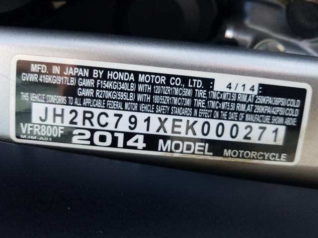 2014 HONDA VFR800 F JH2RC791XEK000271