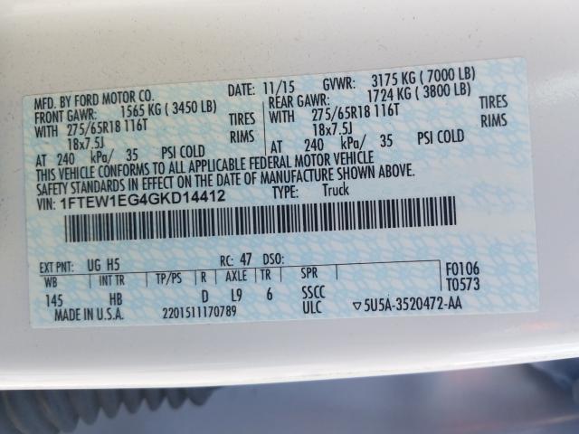 2016 FORD F150 SUPER 1FTEW1EG4GKD14412