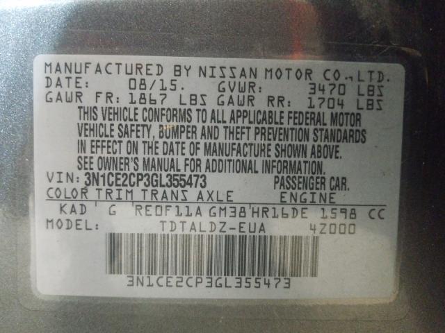 2016 NISSAN VERSA NOTE 3N1CE2CP3GL355473