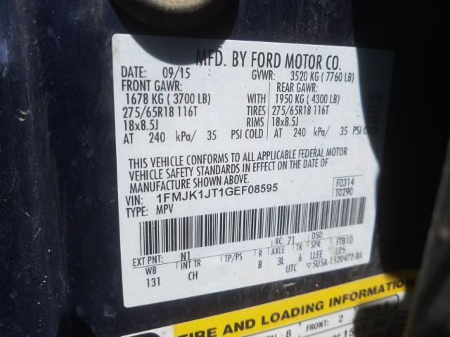 VIN KNADM4A30F6458890 2016 FORD EXPEDITION no.10