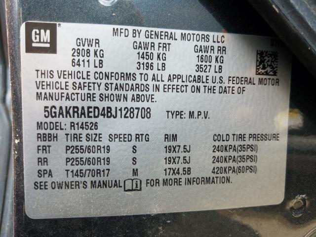 2011 BUICK ENCLAVE CX 5GAKRAED4BJ128708