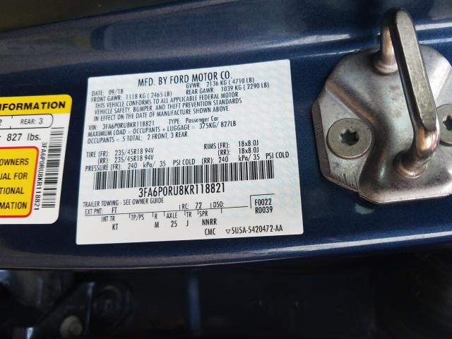 2019 FORD FUSION TIT 3FA6P0RU8KR118821