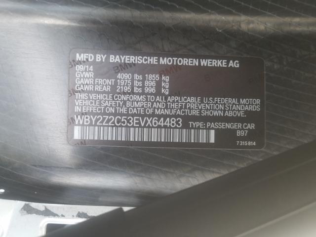 VIN WBY2Z2C53EVX64483 2014 BMW I8 no.10