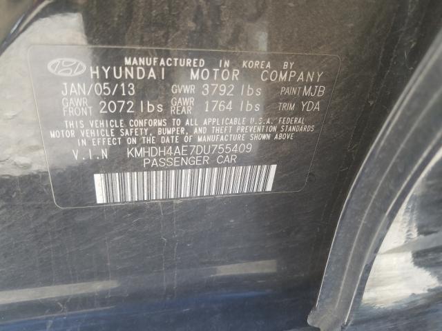 VIN 1GNEVHKW3LJ298590 2013 HYUNDAI ELANTRA GL no.10