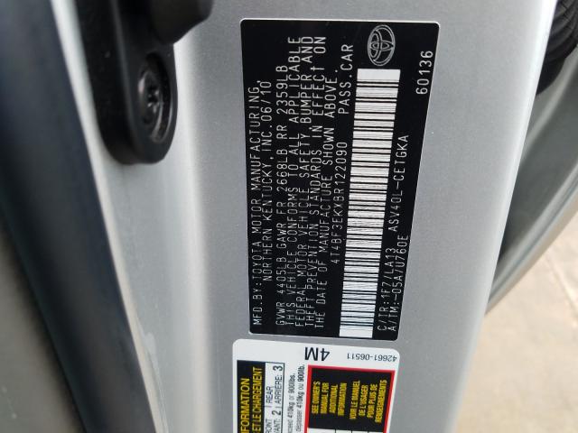 VIN KNDPB3AC5E7577785 2011 TOYOTA CAMRY BASE no.10