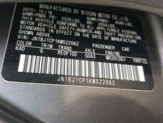 2019 NISSAN ROGUE SPOR JN1BJ1CP1KW522062