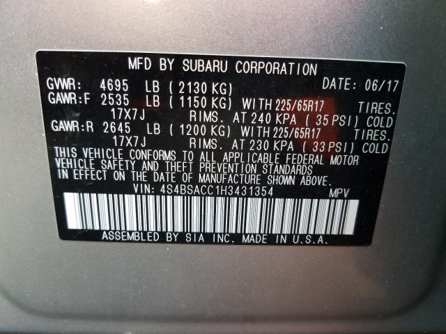 VIN 3TMAZ5CN7PM219298 2017 SUBARU OUTBACK 2. no.10