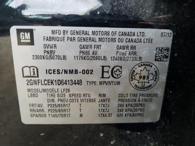 VIN 1HGCR2F36DA082740 2013 CHEVROLET EQUINOX LS no.10