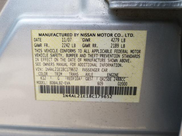 VIN 5NTJCDDF2RH105867 2008 NISSAN ALTIMA 2.5 no.10