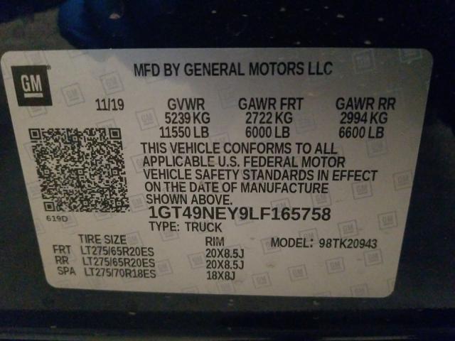 2020 GMC SIERRA K25 1GT49NEY9LF165758