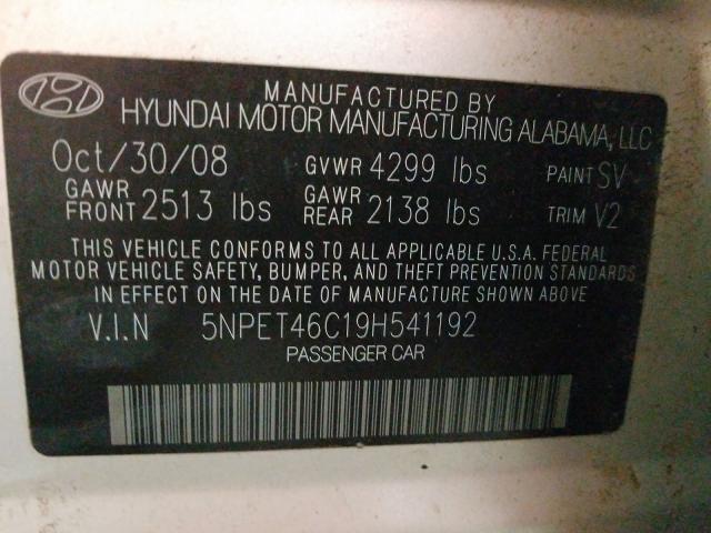 VIN WDDHF5KB4FB111988 2009 HYUNDAI SONATA GLS no.10