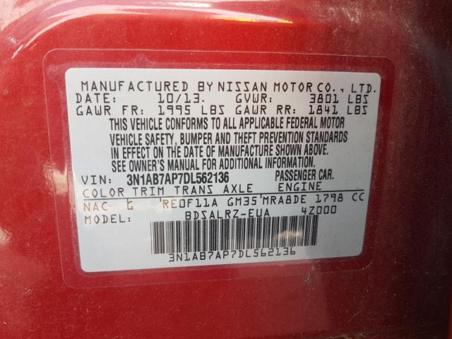 2013 NISSAN SENTRA S 3N1AB7AP7DL562136