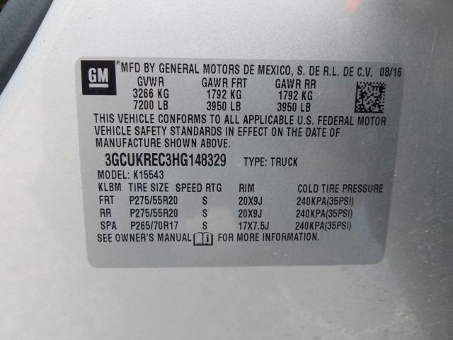2017 CHEVROLET SILVERADO 3GCUKREC3HG148329