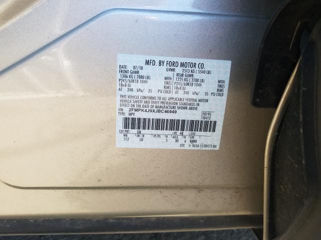 2018 FORD EDGE SEL 2FMPK4J9XJBC46949