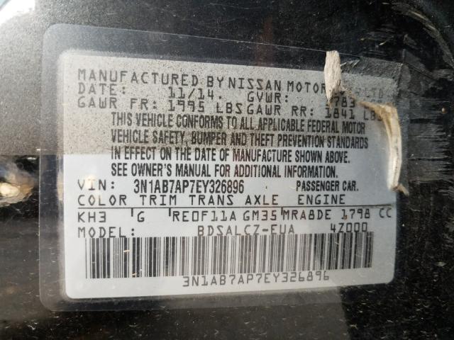 2014 NISSAN SENTRA S 3N1AB7AP7EY326896