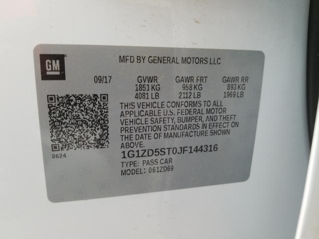 2018 CHEVROLET MALIBU LT 1G1ZD5ST0JF144316
