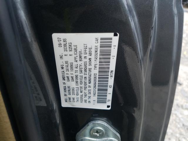 VIN WDDGF8AB4DR249596 2008 HONDA ACCORD EXL no.10