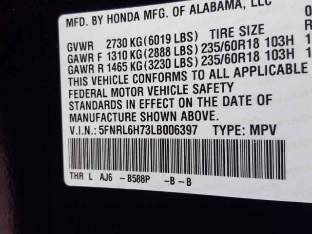 2020 HONDA ODYSSEY EX 5FNRL6H73LB006397