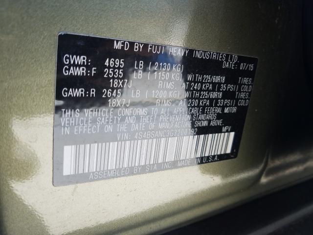 2016 SUBARU OUTBACK 2. 4S4BSANC3G3200192
