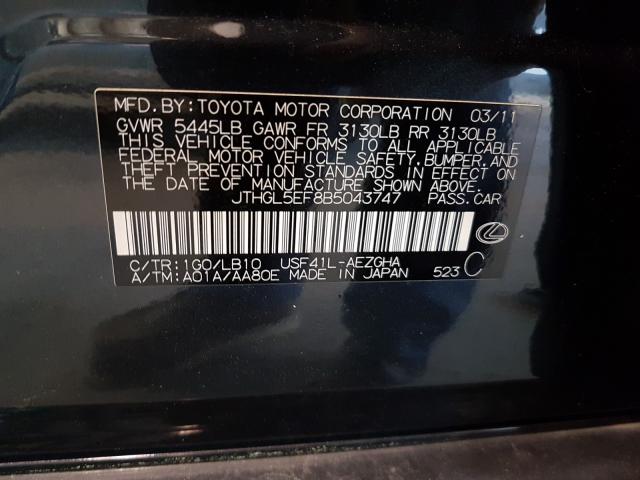 2011 LEXUS LS 460L JTHGL5EF8B5043747