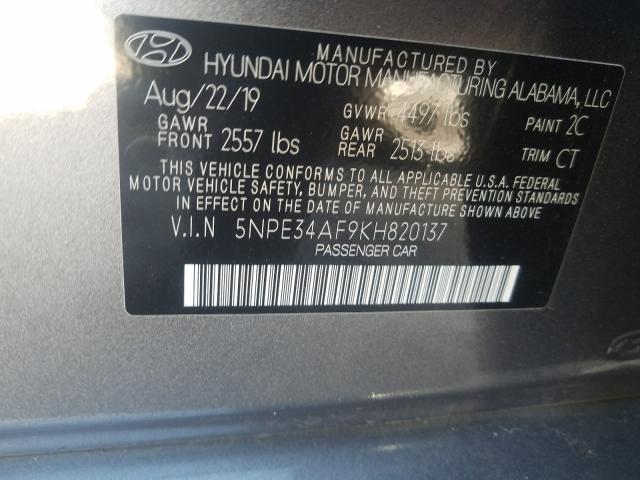 2019 HYUNDAI SONATA LIM 5NPE34AF9KH820137
