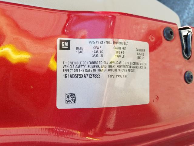2010 CHEVROLET COBALT 1LT 1G1AD5F5XA7127882