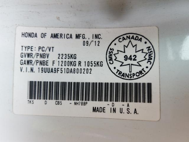 2013 ACURA TL TECH 19UUA9F51DA800202