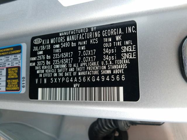 2019 KIA SORENTO LX 5XYPG4A56KG494566