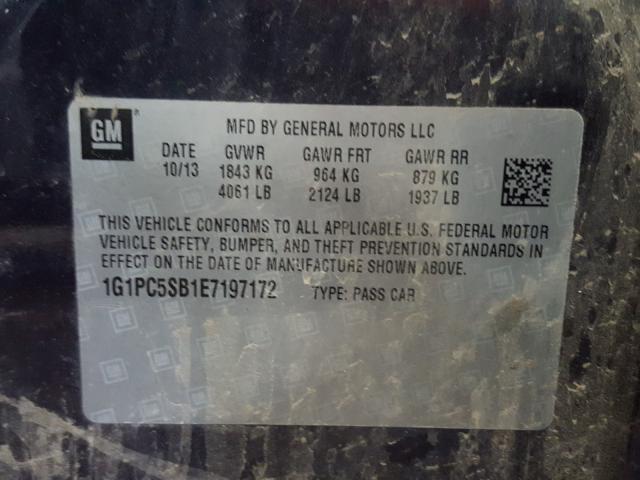 2014 CHEVROLET CRUZE LT 1G1PC5SB1E7197172