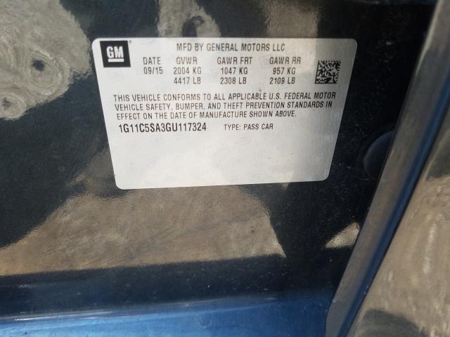 2016 CHEVROLET MALIBU LIM 1G11C5SA3GU117324