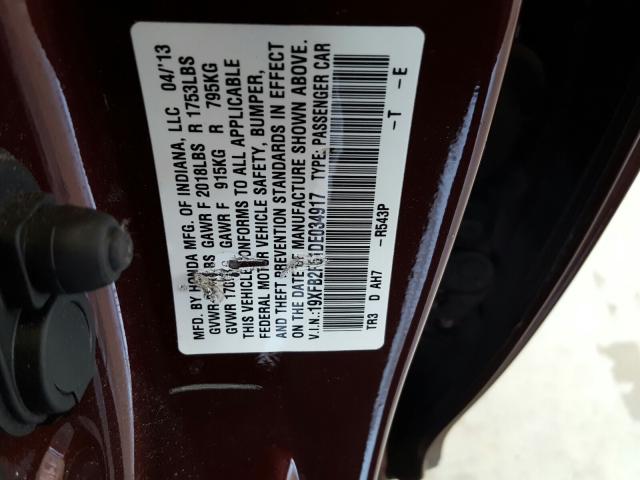 2013 HONDA CIVIC LX 19XFB2F51DE034917