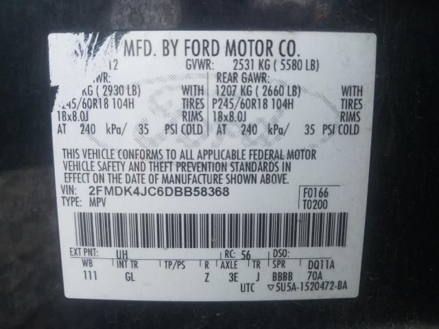 2013 FORD EDGE SEL 2FMDK4JC6DBB58368