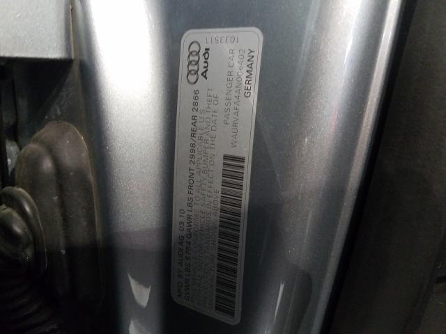 2010 AUDI A8 QUATTRO WAURVAFA4AN006402