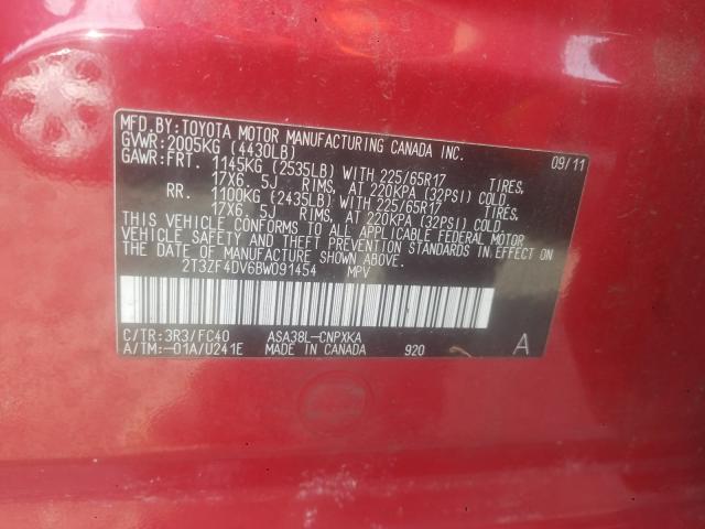 VIN 19XFB2F59FE251456 2011 TOYOTA RAV4 no.10