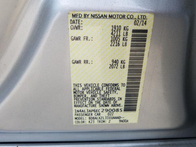 VIN 3HGGK5H87FM741396 2014 NISSAN ALTIMA 2.5 no.10