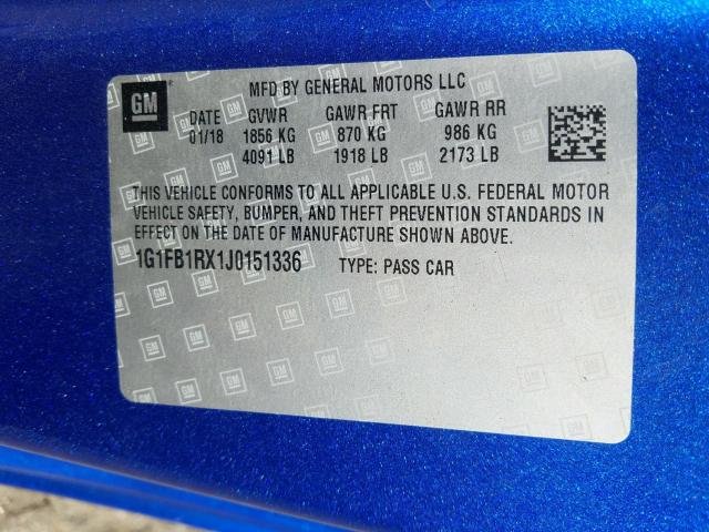 2018 CHEVROLET CAMARO LT - 1G1FB1RX1J0151336