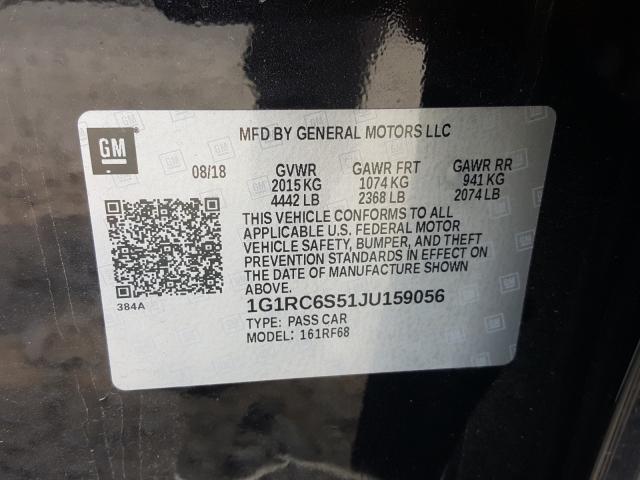 VIN 1G1RC6S51JU159056 2018 Chevrolet Volt, LT no.10