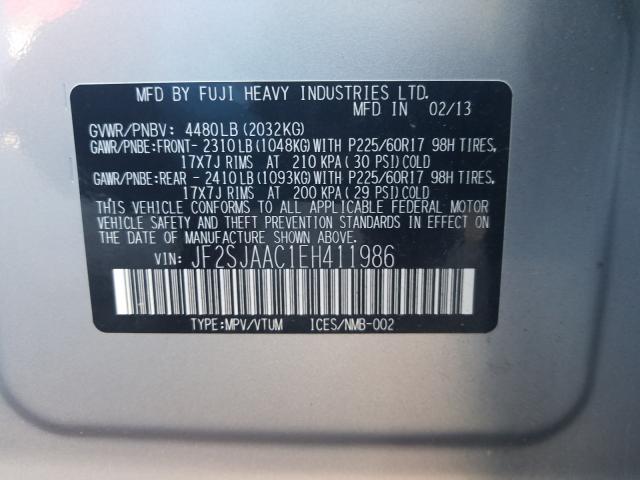 2014 SUBARU FORESTER 2 JF2SJAAC1EH411986