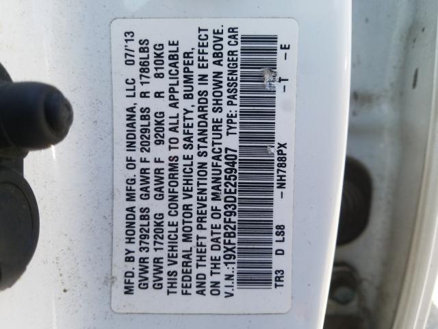 2013 HONDA CIVIC EXL 19XFB2F93DE259407