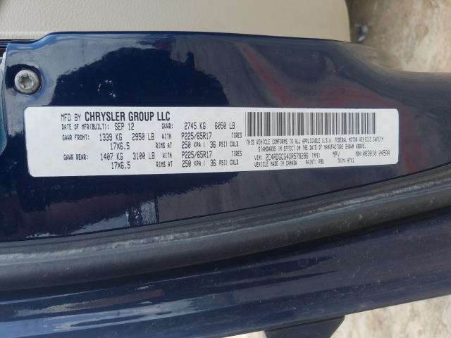 2013 DODGE GRAND CARA 2C4RDGCG4DR578286