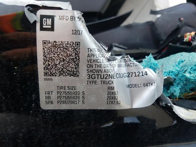 2018 GMC SIERRA K15 3GTU2NEC0JG271214